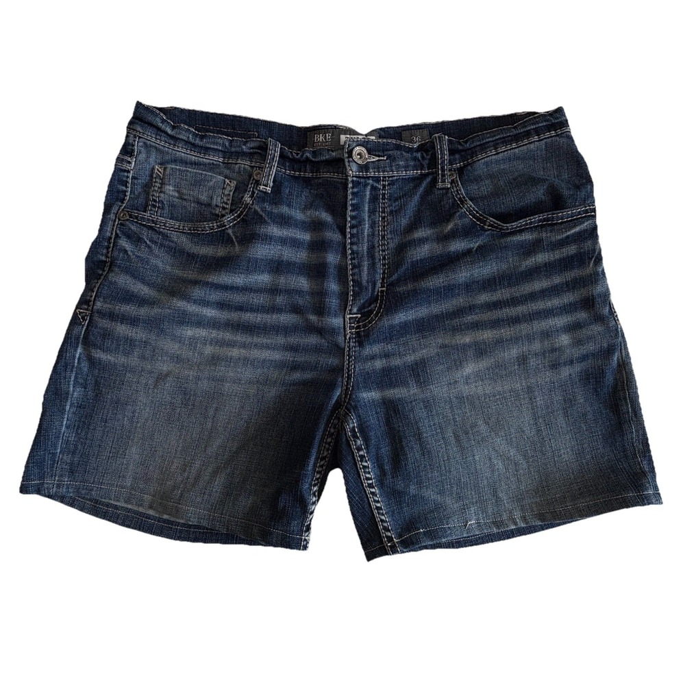 BKE Tyler Men's Denim‎ Shorts Size 36 Blue Jean Buckle Stretch Casual Summer